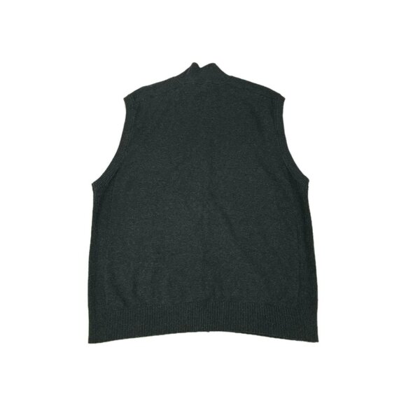 Oscar De La Rerta Vest Sweater Mens XL Gray 100% Cotton Ribbed Knit Full Zip - Picture 8 of 10